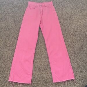 SHEIN pink wide leg jeans